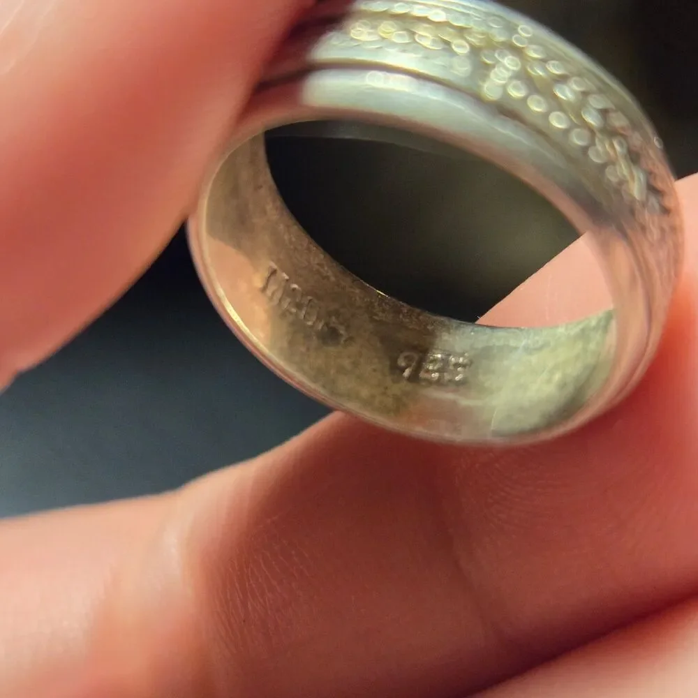 Fidget Thick Band vintage sterling silver ring sz 5